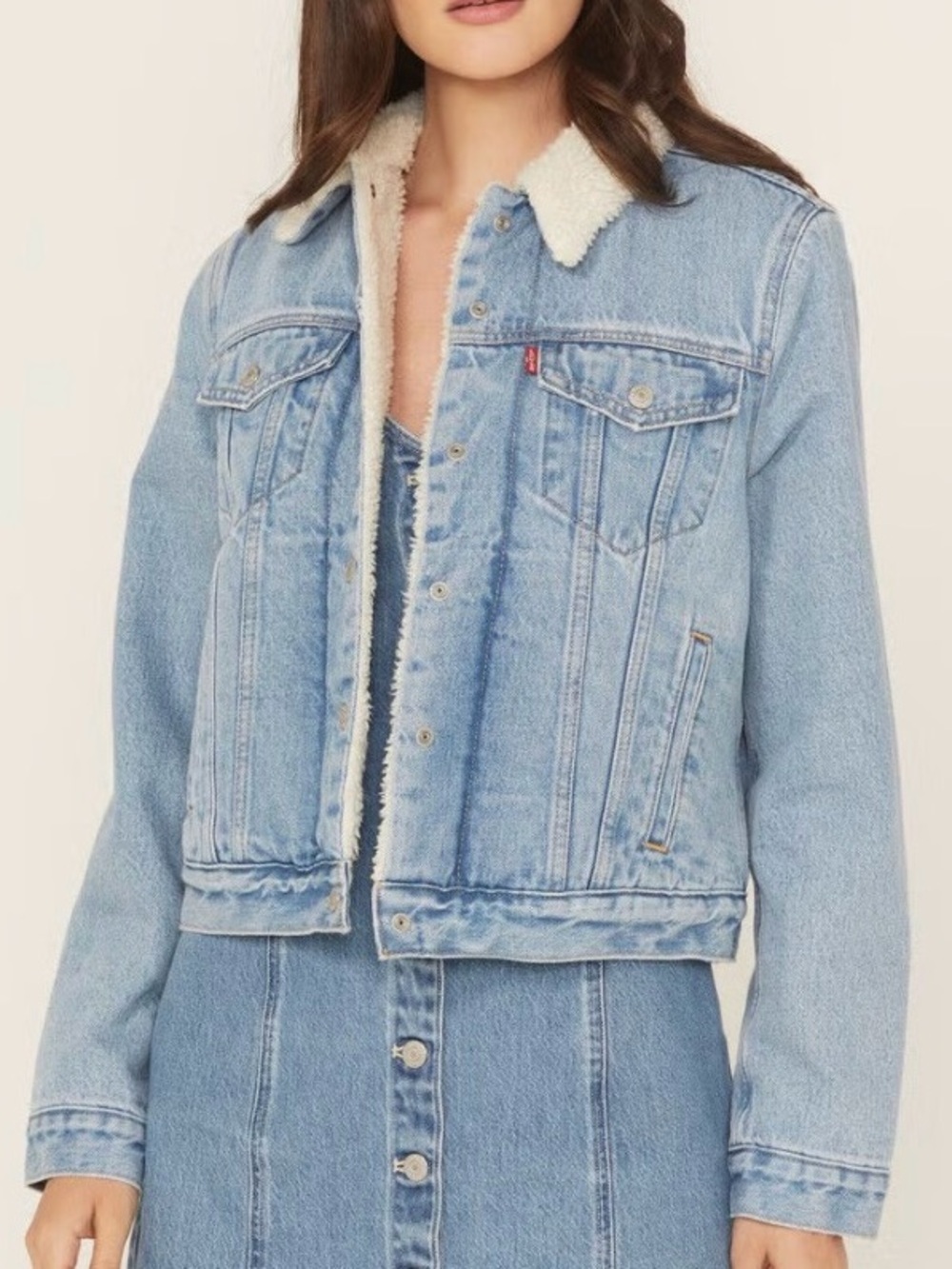 LEVI'S Sherpa Jean Jacket Women’s Size Small NEW !!